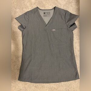 Figs Technical Collection Scrub Top Womens Gray Size XS